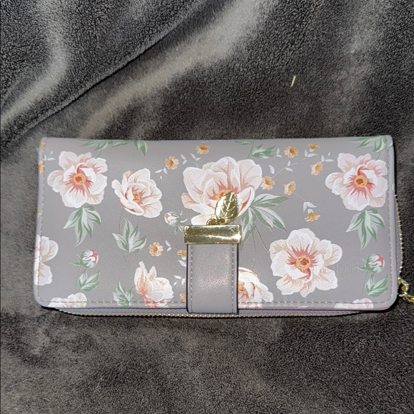 Women’s Beautiful Brand New Floral Gray RFID Accordion Wallet! So many Pockets! - Picture 1 of 14